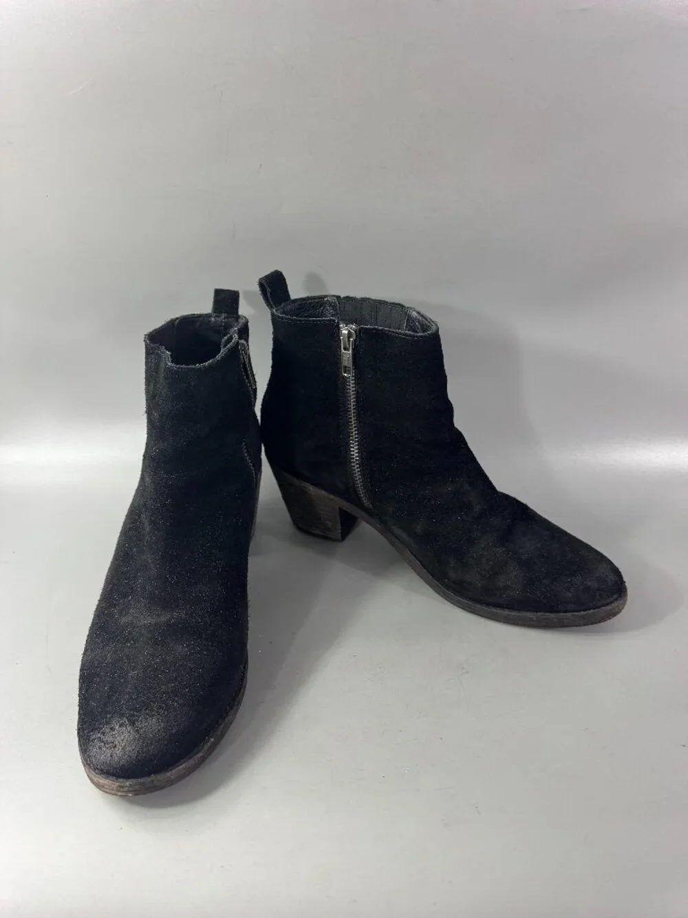 FRYE Women’s Alton Chelsea Ankle Boots Black Leather Block Heels Boho Western 10